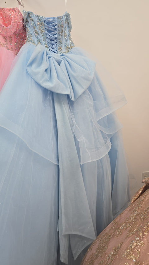 Bella Princess PQ1063 off shoulder bow ball gown by petite adele pq1063 — image 13.0