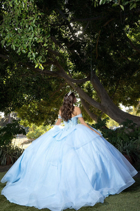 Bella Princess PQ1063 off shoulder bow ball gown by petite adele pq1063 — image 6.0