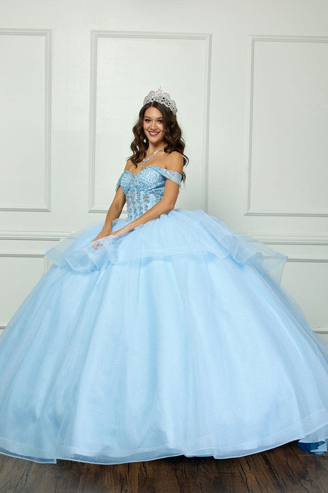 Bella Princess PQ1063 off shoulder bow ball gown by petite adele pq1063 — image 9.0