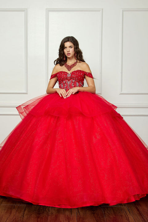 Bella Princess PQ1063 off shoulder bow ball gown by petite adele pq1063 — image 15.0