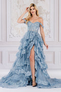 Amelia Couture TM1012 Off-Shoulder Corset Gown with Layers
