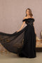 GLS Gloria GL3138 Off Shoulder Feather A-line Gown