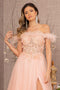 GLS Gloria GL3138 Off Shoulder Feather A-line Gown