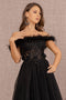 GLS Gloria GL3138 Off Shoulder Feather A-line Gown