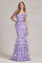 Nox Anabel Off Shoulder Feather Mermaid Gown C1106