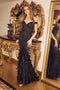 Nox Anabel Off Shoulder Feather Mermaid Gown C1106