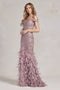 Nox Anabel Off Shoulder Feather Mermaid Gown C1106