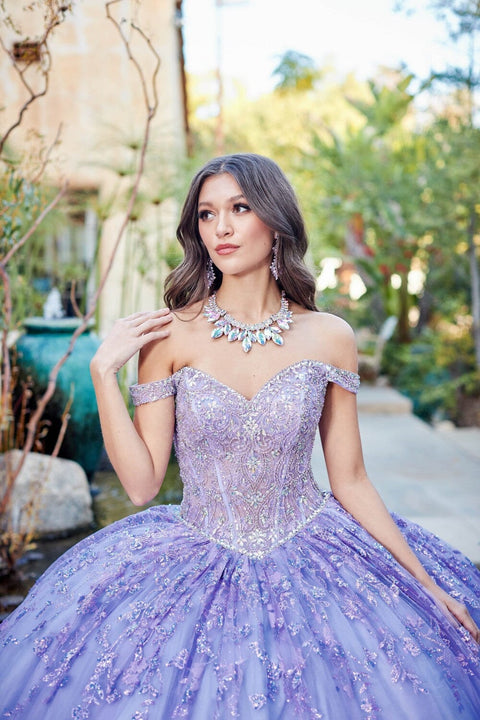 Bella Princess PQ1041 off shoulder puff sleeve ball gown by petite adele pq1041 — image 3.0