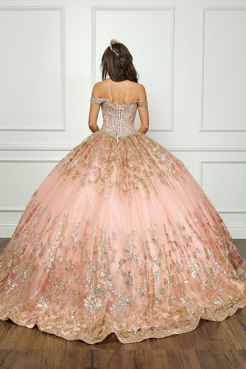 Bella Princess PQ1041 off shoulder puff sleeve ball gown by petite adele pq1041 — image 15.0
