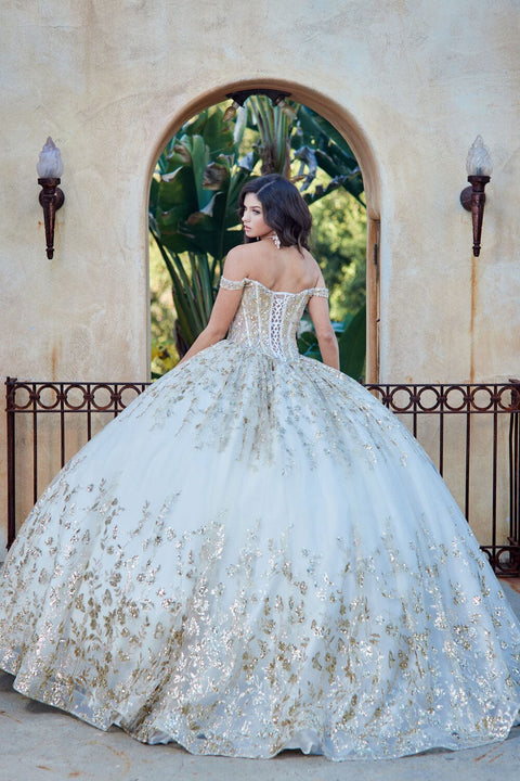 Bella Princess PQ1041 off shoulder puff sleeve ball gown by petite adele pq1041 — image 17.0