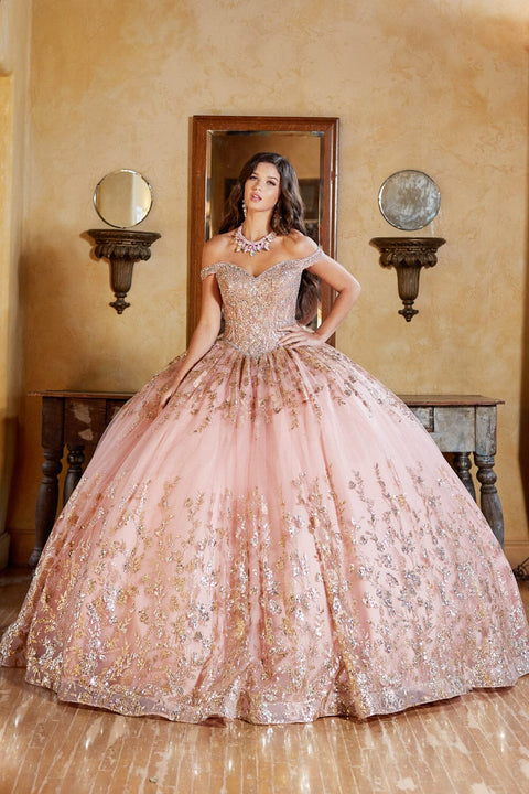 Bella Princess PQ1041 off shoulder puff sleeve ball gown by petite adele pq1041 — image 9.0