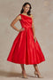 One Shoulder Tea Length Dress by Nox Anabel JE931