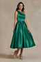 One Shoulder Tea Length Dress by Nox Anabel JE931