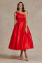 One Shoulder Tea Length Dress by Nox Anabel JE931