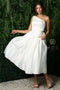One Shoulder Tea Length Dress by Nox Anabel JE931