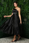 One Shoulder Tea Length Dress by Nox Anabel JE931