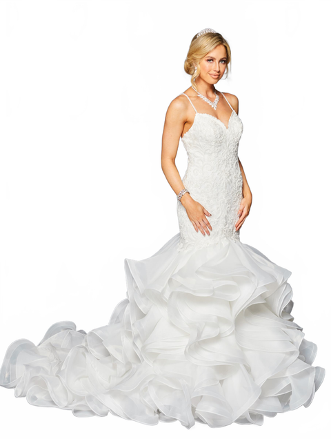 DeKlaire 447 Mermaid Wedding Dress with V-Neckline