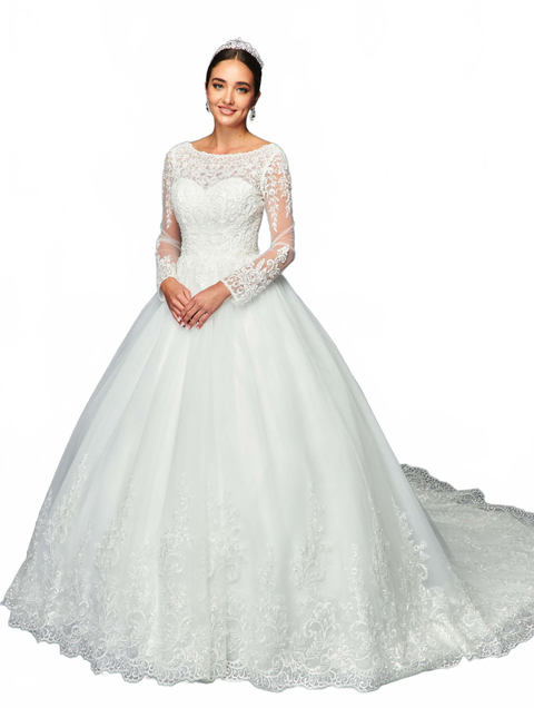 DeKlaire 464 Floor-Length A-Line Ball Gown Wedding Dress