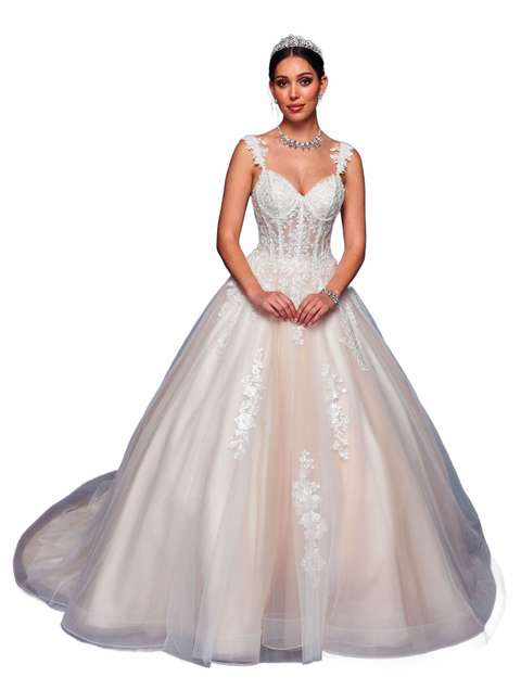 DeKlaire 482 Floor-Length A-Line Poofy Wedding Dress
