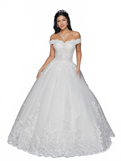 DeKlaire 420 Off-the-Shoulder A-Line Wedding Gown