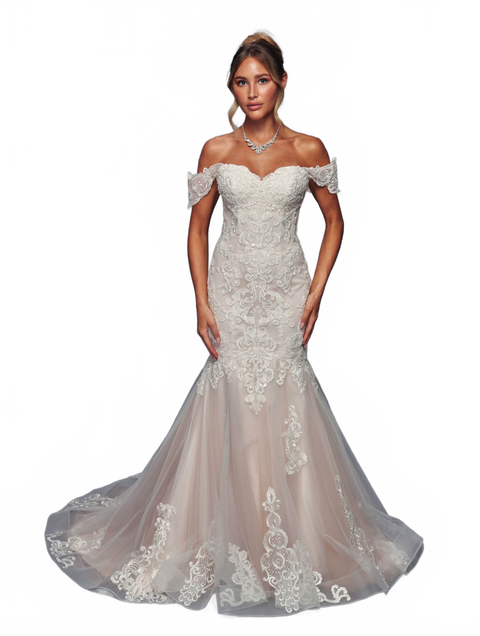 Deklaire 495 Off-the-Shoulder Trumpet Wedding Dress
