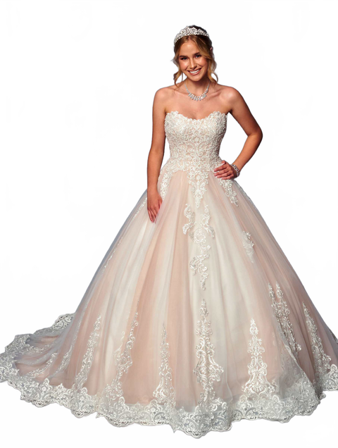 DeKlaire 487 Strapless A-Line Ball Gown Wedding Dress