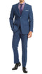 Paul Lorenzo Mens Indigo Slim Fit 2 Piece Suit