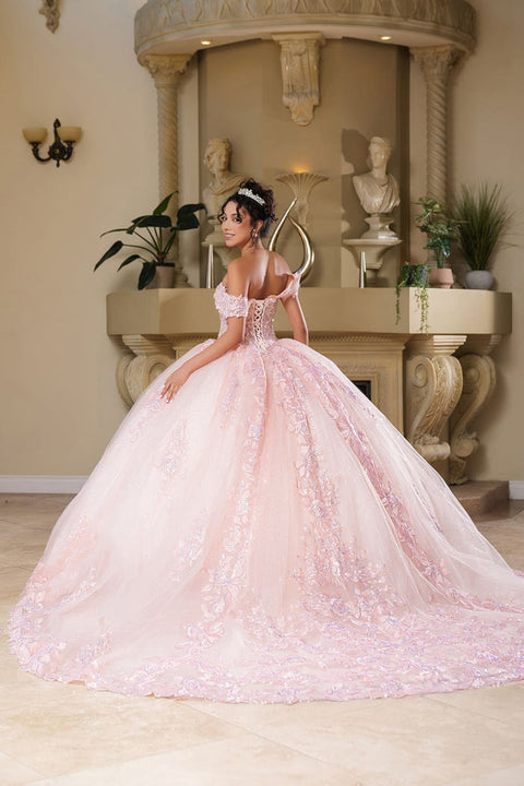 May Queen LK279 - Embellished Off Shoulder Ballgown