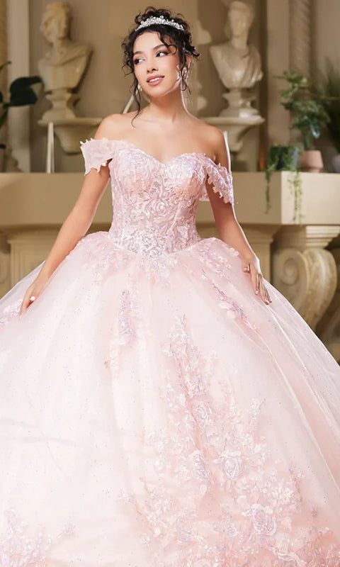 May Queen LK279 - Embellished Off Shoulder Ballgown