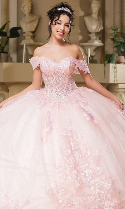 May Queen LK279 - Embellished Off Shoulder Ballgown