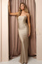 Nox Anabel Ruched Trumpet Gown with Strappy Back K488