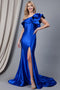 Amelia Couture 5042 One-Shoulder Gown with Ruffles and Slit