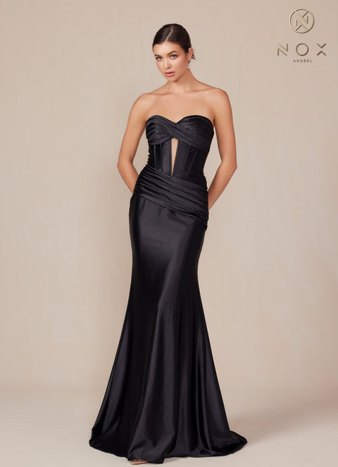 Nox Anabel T1500 Elegant Satin Corset Gown
