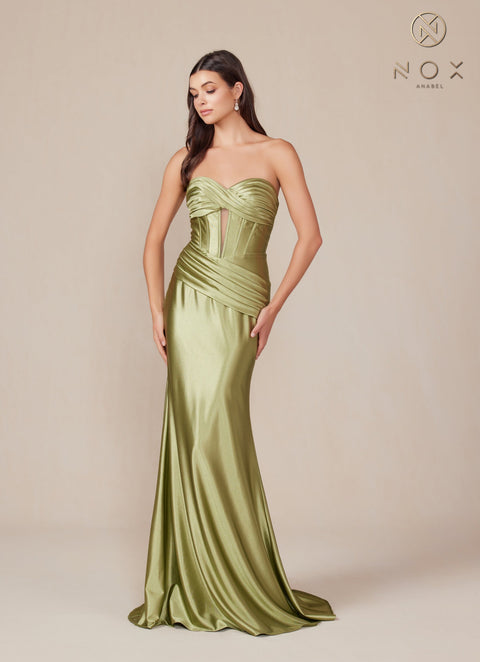Nox Anabel T1500 Elegant Satin Corset Gown
