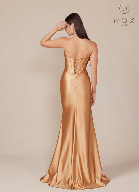 Nox Anabel T1500 Elegant Satin Corset Gown