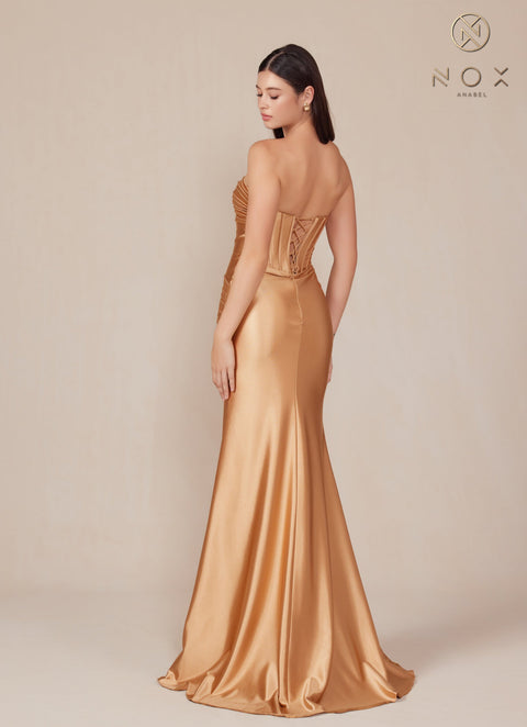 Nox Anabel T1500 Elegant Satin Corset Gown