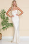 Amelia Couture 6111 Long Sleeveless Satin Cowl Dress