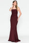 Amelia Couture 6111 Long Sleeveless Satin Cowl Dress