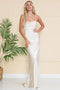 Amelia Couture 6111 Long Sleeveless Satin Cowl Dress