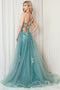 Amelia Couture TM1003 Sleeveless Sequin Appliqué Gown with Slit