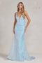 Nox Anabel Mermaid Gown with Sequin Deep V-Neck C1094