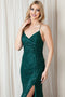 Amelia Couture BZ011 Fitted Sleeveless Sequin Gown with Slit