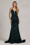 Nox Anabel Mermaid Gown with Sequin and Lace-Up Back C1109