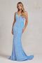 Nox Anabel Mermaid Gown with Sequin and Lace-Up Back C1109