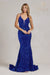 Nox Anabel Mermaid Gown with Sequin and Lace-Up Back C1109