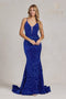 Nox Anabel Mermaid Gown with Sequin and Lace-Up Back C1109