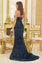 Nox Anabel Mermaid Gown with Sequin and Lace-Up Back C1109