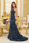 Nox Anabel Mermaid Gown with Sequin and Lace-Up Back C1109