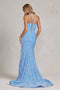 Nox Anabel Mermaid Gown with Sequin and Lace-Up Back C1109