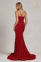 Nox Anabel Mermaid Gown with Sequin and Lace-Up Back C1109